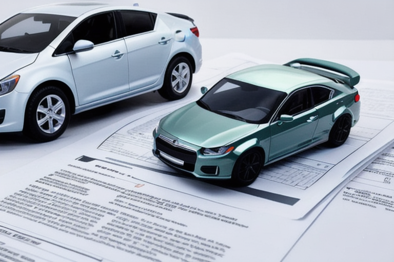 A realistic document explaining car loan concepts, including a diagram of a car as collateral